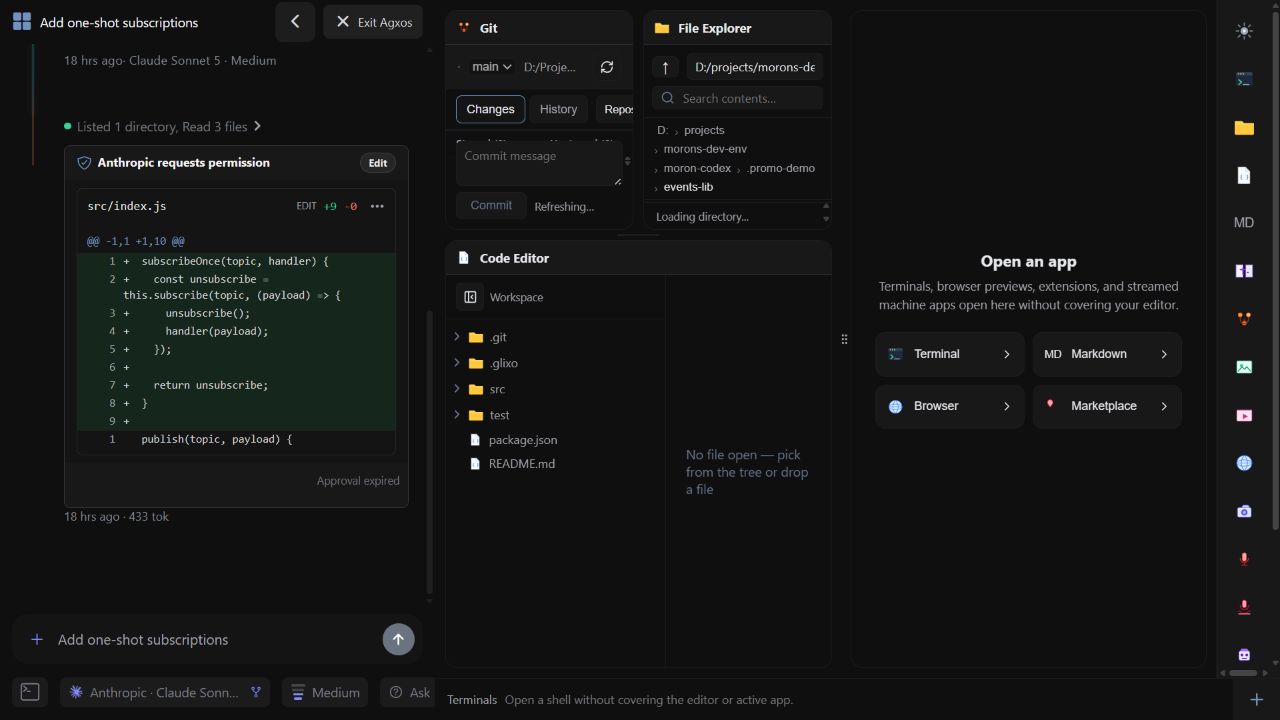 Agxos embedded agentic desktop